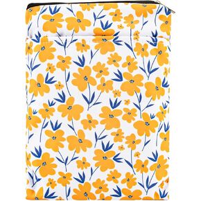 Yellow Flowers Pattern Book Cover,Book Lovers Gifts Waterproof Book Sleeve Book Pouch With Zipper And Front Pocket Best Friend Sister Book Accessories Book Club Gifts