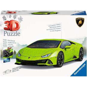 Ravensburger Lamborghini Huracán Evo Verde | 108 قطعة 3D Jigsaw Puzzle | مثالي للأطفال والكبار | سهلة النقر تقنية للاطالة المثالية | قطعة عرض متينة