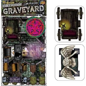 Graveyard - 48pc Double-Sided Graveyard & Terrain Pieces for Starters & Masters Alike - Roleplaying Objects for Dungeons & Dragons - Immersive Map Accessories for DND 5E, Pathfinder & Warhammer RPGs