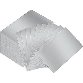 60 PCS 304 بطاقات عمل معدنية من الفولاذ المقاوم للصدأ 0.8 مم سميكة الفضة DIY بطاقات شخصية بالليزر نقش البطاقة غير القابل للصدأ تسامي بطاقة أعمال معدنية فارغة لمستلزمات هدايا العميل