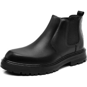 Holy dove Mens Chelsea Ankle Boots Slip On Dress Boots Genuine Leather Casual Boots for Men