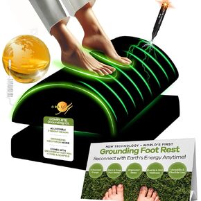 Grounding Mat for Feet Foot Rest for Under Desk at Work Grounding Foot Stool Memory Foam Adjustable Height Back Knee Pain Relief Energy Sleep Comfort Gaming Home Office Leg Elevation Mothers Day Gifts