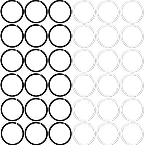 60Pcs Anti-Allergy 20G Unisex Plastic Hoop Ears Hole Retainers Hoop & Clear Nose Rings Hoop Retainer &8 Different color for Sensitive ears & skin (Black)