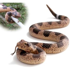 Fake Snake, Soft Rubber Snake Realistic to Keep Birds Away, Realistic Snake Toy Plastic Snakes to Scare Birds Mice, Prank Snake Toy for Stress Relief, Party and Halloween Props