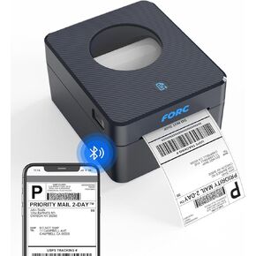 Forc Shipping Label Printer,Bluetooth Thermal Label Printer 4x6 for Small Business for Amazon,Ebay,Etsy,Shopify Shipping Packages,USPS,UPS,Support Windows, Mac, iOS, iPhone, Android(Black)