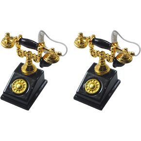 Toyvian Dollhouse Miniature Telephone Old Fashioned 1: 12 Miniature Retro Rotary Telephone Dollhouse Decoration Accessories (Random Color)