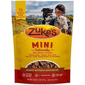 يعالج كلاب Zuke's Mini Naturals ، وعلاج الكلاب الصغيرة الناعمة مع الفيتامينات والمعادن ، المصنوعة لجميع زبدة الفول السوداني ، 16 أونصة (حزمة من 2)