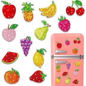 Copkim 12 PCS Diamond Art Painting Magnets ، Fridge Fridge Magnetic Diamond Art Painting Kits Fridge Sticker Magnet for Craft Photos Notes Home Office Decorations