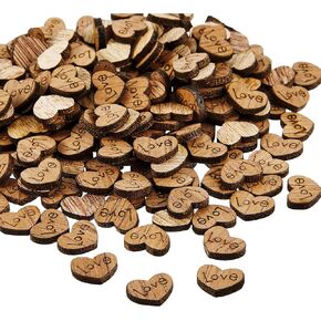 قلوب خشبية صغيرة للحرف اليدوية ريفي الحب قلب مركزية مركزية الخشبية ديكور مائدة الزفاف ل DIY تصحيح الخريف جدول الزفاف