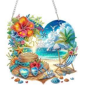 Arpadamo Tabletop Ornament Diamonds Painting Diy Sea Beach Tabletop Kit للبالغين ، 7.2x7.2 بوصة