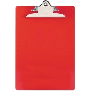 Saunders 21601 Clipboards البلاستيك المعاد تدويره 1 بوصة غطاء مقطع 8 1/2 × 12 أوراق أحمر