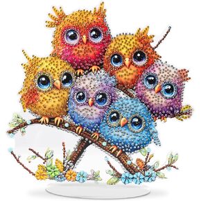 Maxbye DIY Tabletop Bird Diamond Art Painting Kit ، حلية سطح المكتب الخاصة بزينة مكتب الراين ، زخرفة ، زخرفة الماس للمبتدئين للمكاتب المنزلية.