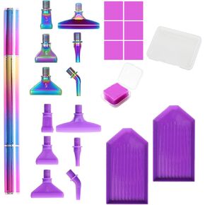 Papasgix 5d Diamond Painting Accessories Attosities Attosity Tools ، Point Point Point Pen مع الطين ، أقلام فن الماس للبالغين المبتدئين DIY Paint