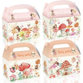 24 PCS Fairy Party Favor Treat Boxes Cute Fairy Birthday حفلة لصالح الصناديق Goody Treat Boxs for Floral Fairies First Birthday Baby Shower Supplies