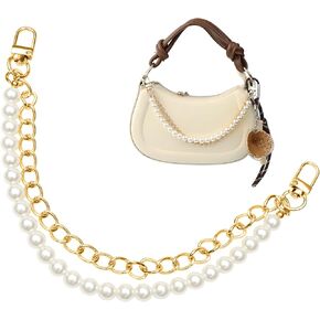 لؤلؤة سلسلة Gold Bag Extender Metal Handbag Strap Short Counter Bag Based Assories for Women ، 1pcs
