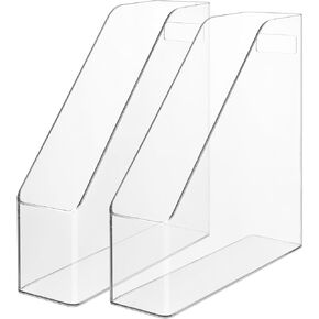 2 Pack Clear Magazine Holder ، Magazine Magazine Magazine Sheld Desk Book Case Printer Case for Home School Office Organization Supplies Supplies