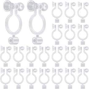 50pcs Resin Invisible Clip-on Earring Converters Components Clear Plastic Earring Clips Fit 3 mm Rhinestone with Bullet Earring Backs for Non-Pierced Ears DIY Jewelry Making