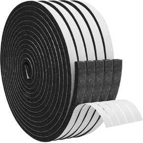 Foam Insulation Tape, Weather Stripping Door Seal Strip for Doors and Windows,Sliding Door,Sound Proof Soundproofing Door Seal,Weatherstrip,Air Conditioning Seal Strip (1In x 1/8In x 33Ft)