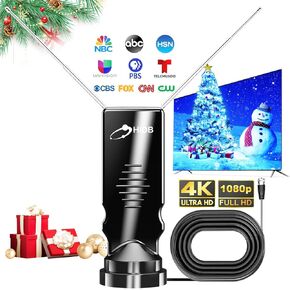 HIDB TV Antenna for Smart TV Indoor, Long Range Rabbit Ears Antenna for TV Without Cable, Digital Antenna for Free-to-air HDTV Channels，Stickiness Base for Easy Placement Both Suitable for Home Car