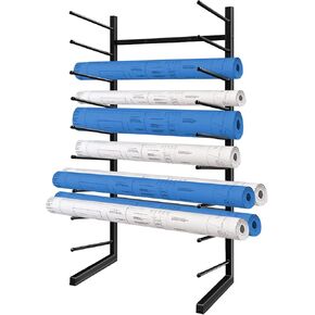 Royxen 9-Tier Blueprint Storage Rack Organizer,Heavy Duty Metal Blueprint Holder for Large Plans,Drawings and Maps Storage,Suitable for Construction, Art Print and Engineering(44“x21.5"x11.8"Inches)