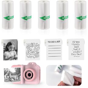 Instant Print Paper Thermal Print Paper No Ink Print Paper for Kids Instant Camera, for Most Kids Instant Camera (10 rolls)