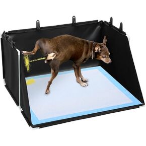 Hombys Dog Pee Pad Pad Bashit مع جدران عالية ، قعادة داخلية لا تتجه إلى الكلاب الكبيرة ، صندوق فضلات جرو قابل للطي ، 24 × 24 × 17.7 بوصة ، أسود ، براءة اختراع معلقة