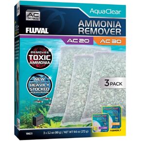 Fluval - مزيل الأمونيا لفلتر الطاقة AC20 / AC30 ، 9.6 أوقية / 272 جم - للاستخدام في أحواض المياه العذبة ، 3 عبوات