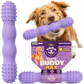 Yomp Toothbuddy Max Dog Toy-جلب جاهز وغسالة الصحون آمنة
