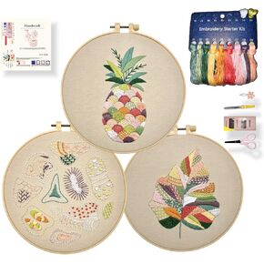 Speedura Embroidery Punch Needle Kit for Beginners – Embroidery Set with Frame & Video Tutorials for Adults & Kids | Needle Punching Kit with Patterns for Wall Art (Blooming Serenity)