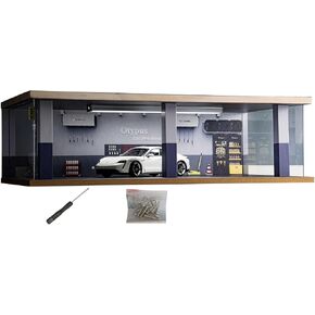 1/24 مقياس عرض طراز سيارة Diecast ، 1:24 مرآب للألعاب مع ضوء ثلاثي الألوان سطوع قابل للتعديل في السيارات التي تفصل مشهد الاستوديو ، 8 أماكن وقوف السيارات (4 أماكن لوقوف السيارات الداخلية +4)