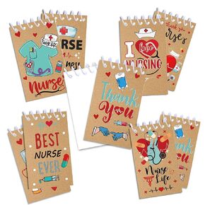Littkeef Cliaet 8 PCS Day's Tall Tall Spiral Pad ، 128 ورقة ، دفاتر جيب الممرضة ، 4 × 2.4 بوصات من وسادات حلزونية صغيرة جيب للمذكرة المكتبية