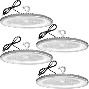 4 Pack 500W UFO Led High Bay Light,120VAC,5000K Daylight Commercial Bay Lighting,IP66 Waterproof,71050LM,2150W MH/HPS with Plug Area Lighting for Warehouse/Shop/Workshop/Garage/Barn/Gym/Factory