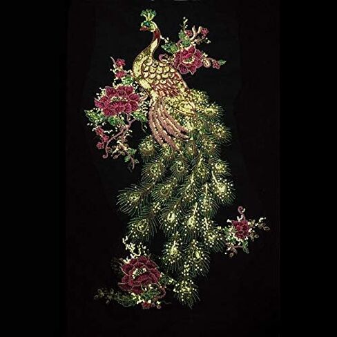 1pce Bright Color Embroidered Peacock Sewing Patches(23.5" X 13.4 ") (Gold Color) in Kuwait