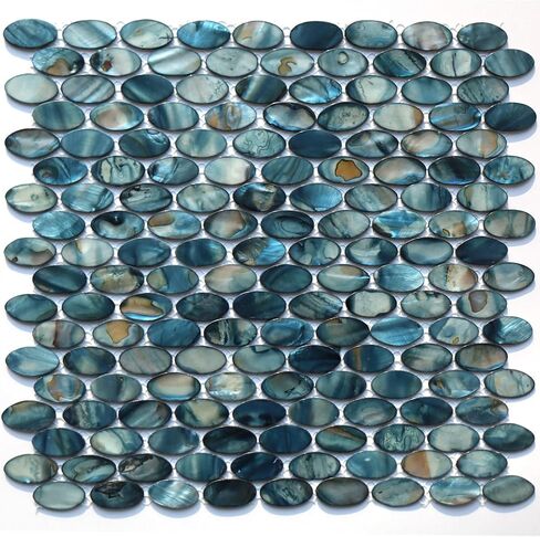 ميدان ميدان أم لؤلؤة البحر قذيفة الفسيفساء باكسبلاش بلاط ، للبلاش المطبخ الحمام ، 1 × 1 بوصة برونزية حمراء 1 in Kuwait