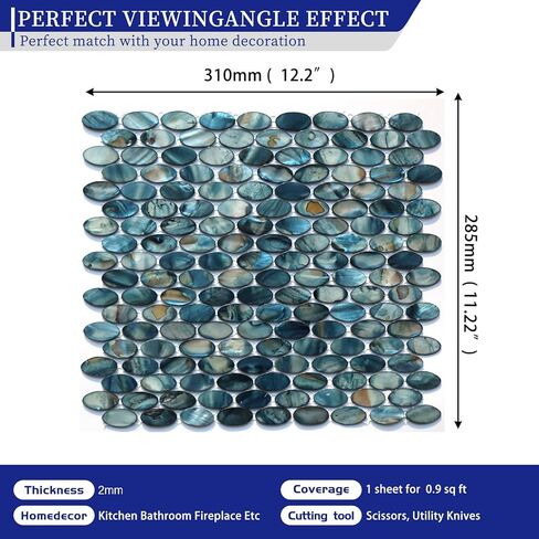 ميدان ميدان أم لؤلؤة البحر قذيفة الفسيفساء باكسبلاش بلاط ، للبلاش المطبخ الحمام ، 1 × 1 بوصة برونزية حمراء 1 in Kuwait