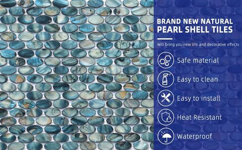 ميدان ميدان أم لؤلؤة البحر قذيفة الفسيفساء باكسبلاش بلاط ، للبلاش المطبخ الحمام ، 1 × 1 بوصة برونزية حمراء 1 in Kuwait