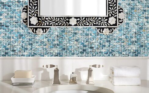 ميدان ميدان أم لؤلؤة البحر قذيفة الفسيفساء باكسبلاش بلاط ، للبلاش المطبخ الحمام ، 1 × 1 بوصة برونزية حمراء 1 in Kuwait