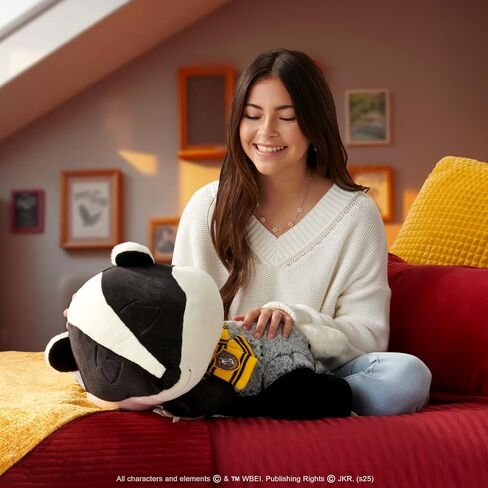 Jazwares Harry Potter Hufflepuff Badger 18-inch Sleeping Plush - Ultrasoft Officially Licensed Warner Brothers Product Ages 2+ in Saudi Arabia