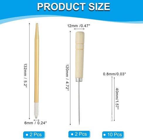 PATIKIL Doll Hair Rooting Holders Kit, 0.6mm/0.8mm Doll Hair Rerooting Knitting Needles with Wood Awls Crochet Hooks Doll Wig Tool for Doll Hair Making Supplies DIY Crafts, Pink in Saudi Arabia