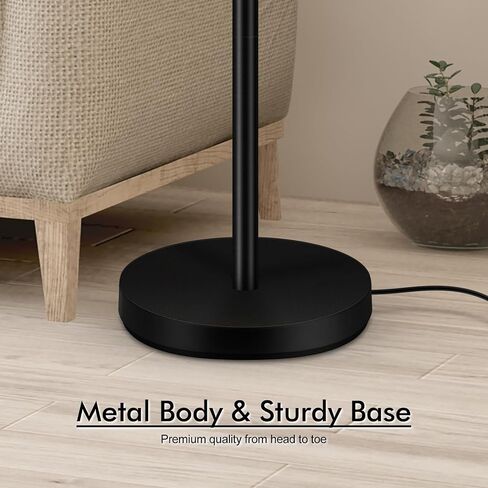 30W Torchiere Floor Lamp - 3600LM Super Bright LED Floor Lamp, 71 Inch Stepless Dimmable Standing Lamp with 3000K Lighting, Rotary Switch, Tall Metal Torch Floor lamps for Living Room/Bedroom (Black) in Saudi Arabia
