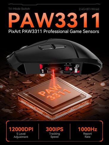 Wireless Gaming Mouse, 4000 DPI, USB C Rechargeable, Ergonomic Responsive Bluetooth Mice with Forward/Backward Side Keys, for Computer/Laptop (White) in Kuwait