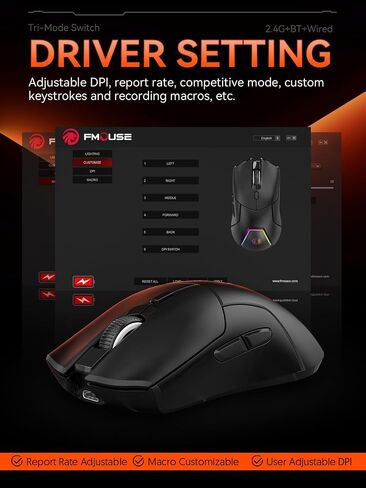 Wireless Gaming Mouse, 4000 DPI, USB C Rechargeable, Ergonomic Responsive Bluetooth Mice with Forward/Backward Side Keys, for Computer/Laptop (White) in Kuwait