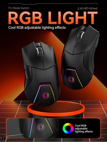 Wireless Gaming Mouse, 4000 DPI, USB C Rechargeable, Ergonomic Responsive Bluetooth Mice with Forward/Backward Side Keys, for Computer/Laptop (White) in Kuwait