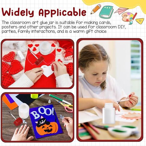 12 Set 2.7 oz Glue Bottles with Brushes Contains 80ml Glue Classroom Supplies for Arts Crafts Projects in Saudi Arabia
