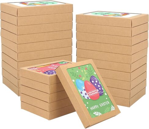 60 Pcs Greeting Card Storage Box,5.39 x 7.36 x 1 Inch Greeting Card Boxes Kraft Paper Box with PVC Transparent Window Bulk Frame Photo Storage Case (Kraft, 5.39 x 7.36 x 1 Inch) in Saudi Arabia