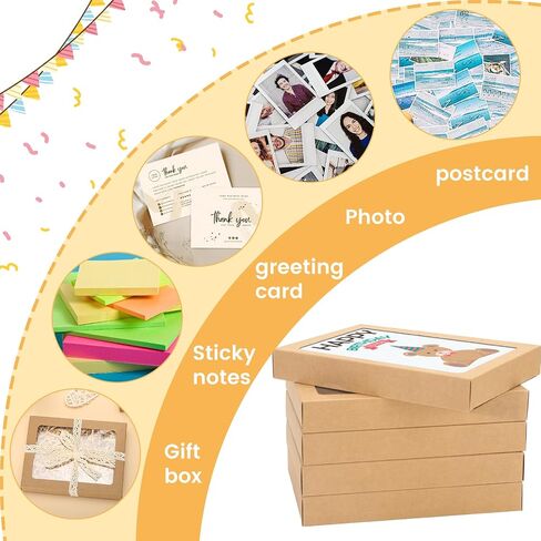 60 Pcs Greeting Card Storage Box,5.39 x 7.36 x 1 Inch Greeting Card Boxes Kraft Paper Box with PVC Transparent Window Bulk Frame Photo Storage Case (Kraft, 5.39 x 7.36 x 1 Inch) in Saudi Arabia