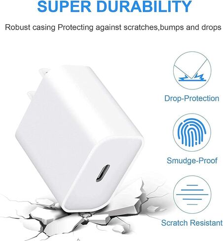 Airpods Pro 2nd Gen Charger, 20W USB C Airpods 4 Wireless Earbuds Charging Cord, USB C to USB C Woven Cable for iPhone 15/16, 15/16 Plus, Pro Max, iPad 10th Gen, iPad Pro 12.9/11 Power Adapter (5FT) in Kuwait