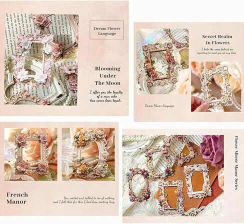 40Sheets Scrapbook Supplies 3D Vintage Hollow Paper Photo Album Frame Small Thin Decorative Cutouts Window Frames for Scrapbooking Junk Journal Crafts in Saudi Arabia