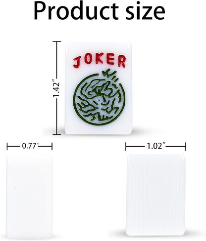 Large 1.5" American Mahjong Set with Red Leather Case,166 Quality Tiles,Jade White/Antique Ivory Luxury Game for Family Nights/Collector Gifts (Racks and Pushers not Included) (Jade White) in Saudi Arabia