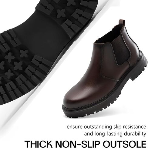 Holy dove Men's Wide Toe Box Platform Chelsea Boots Slip-On Casual Ankle Dress Boot in Saudi Arabia